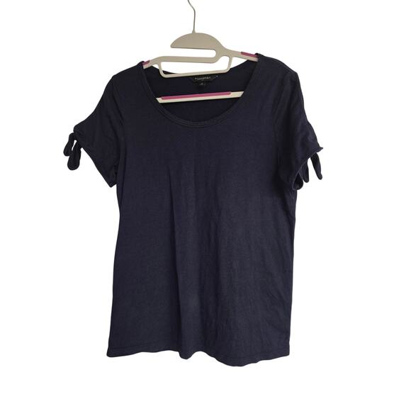 Women's Banana Republic Navy Blue Short Sleeve Tee Cutout Sleeves | Size Small - Picture 1 of 7